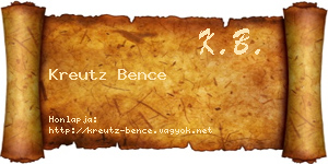 Kreutz Bence névjegykártya