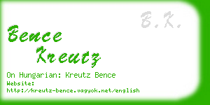 bence kreutz business card